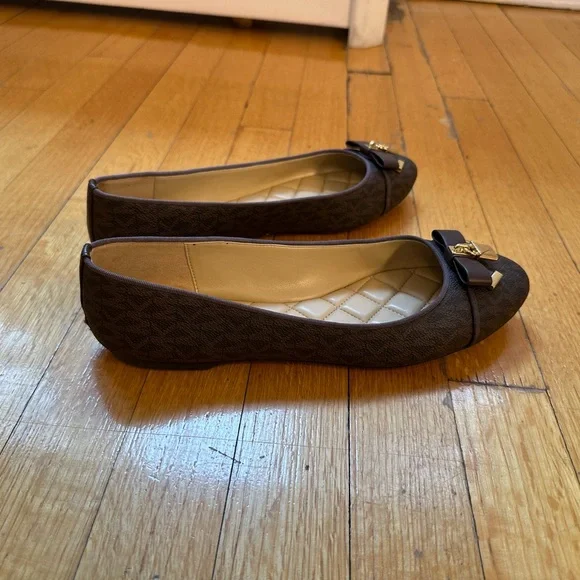 Michael Kors Dark Brown Flats with Gold Accents - Picture 5 of 6
